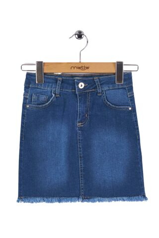Mutlu Kız Kot Etek Koyu Mavi