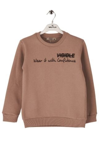 Mutlu Kids Bisiklet Yaka Erkek Çocuk Sweatshirt TAŞ