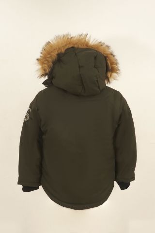 Mutlu Kids İçi Kürklü Kapüşonlu Erkek Çocuk Mont Haki - 4 Yaş