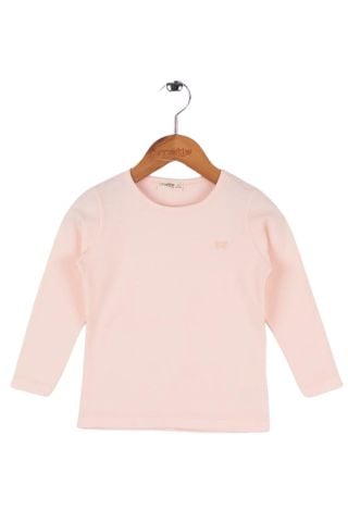 Mutlu Nakışlı Basic Uzun Kol Kız Tişört Yeşil - 9-10 Yaş