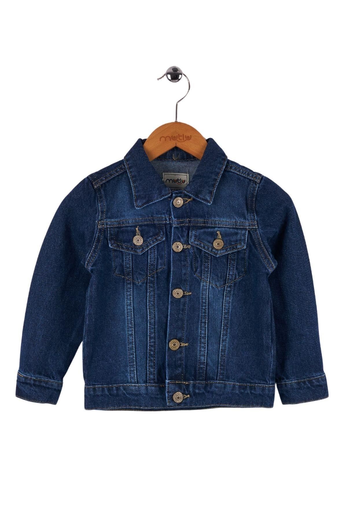 Mutlu Kids Unisex Çocuk Kot Ceket ORTA MAVİ - 15 Yaş