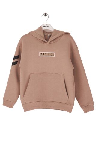 Mutlu Kids Şardonlu Kapüşonlu Erkek Çocuk Sweatshirt TAŞ - 11 Yaş