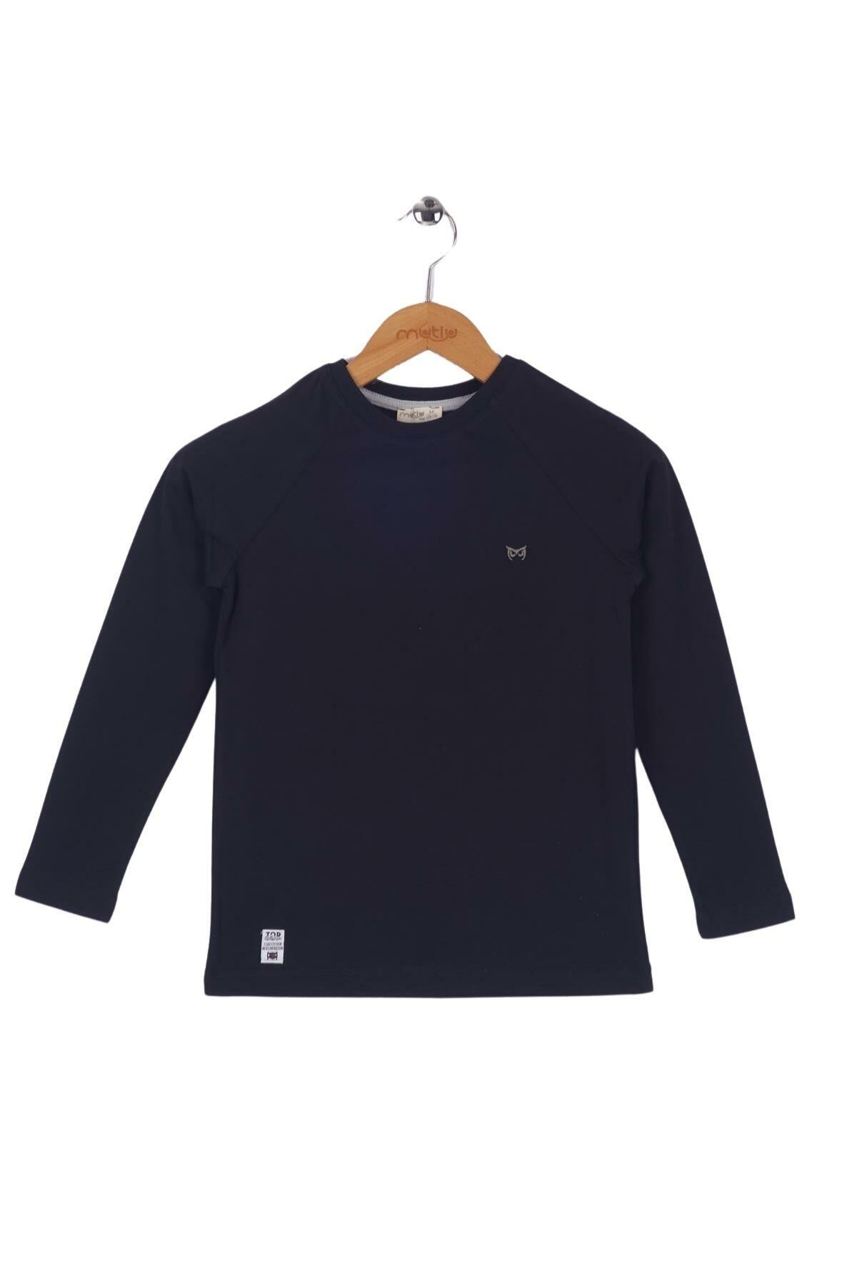 Mutlu Kids Basic Erkek Çocuk Uzun Kollu Tişört Lacivert - 15 Yaş