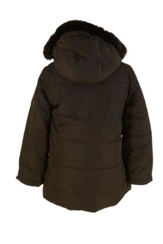 Mutlu Kids Kürk Astarlı Kapüşonlu Kız Çocuk Mont Kaban Siyah - 9 Yaş