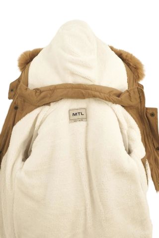 Mutlu Kids Kürk Astarlı Kapüşonlu Kız Çocuk Mont Kaban Vizon - 9 Yaş
