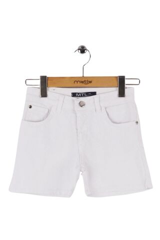 Mutlu Kids Kız Çocuk Denim Şort Beyaz - 15 Yaş