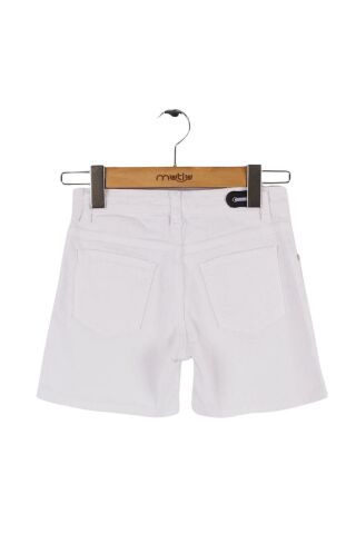 Mutlu Kids Kız Çocuk Denim Şort Beyaz - 15 Yaş
