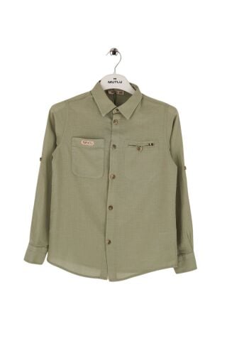 Mutlu Kids Düz Renk Uzun Kollu Erkek Çocuk Gömlek ÇAĞLA - 9 Yaş