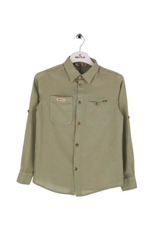 Mutlu Kids Düz Renk Uzun Kollu Erkek Çocuk Gömlek ÇAĞLA - 9 Yaş