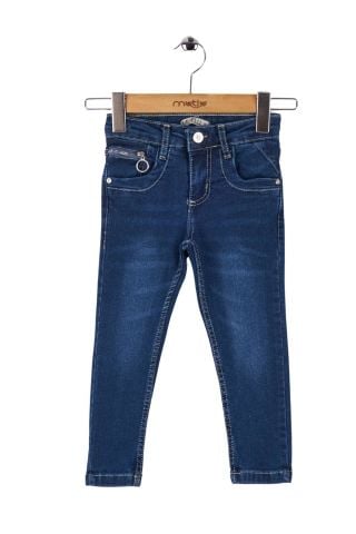 Mutlu Kids Cep Fermuarlı Kız Kot Pantolon Açık Mavi - 12 Yaş