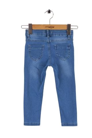 Mutlu Kids Cep Fermuarlı Kız Kot Pantolon Açık Mavi - 12 Yaş
