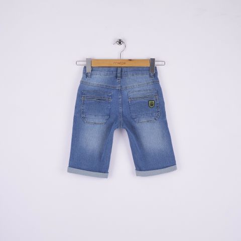 Mutlu Kids Erkek Çocuk Kot Kapri Şort Koyu Mavi - 10 Yaş