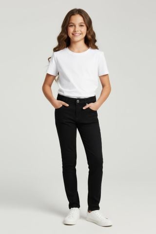 Mutlu Kids Kız Çocuk Gabardin Pantolon Siyah - 10 Yaş