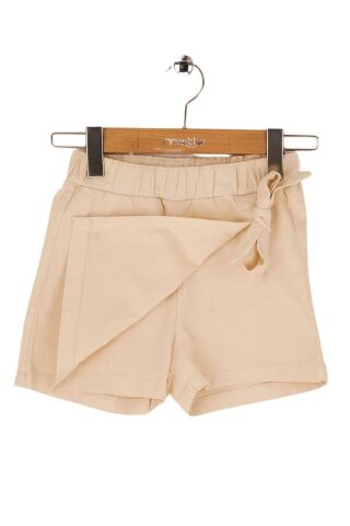 Mutlu Kids Fiyonk Detaylı Kız Çocuk Bebek Gabardin Şort Etek Haki - 5 Yaş