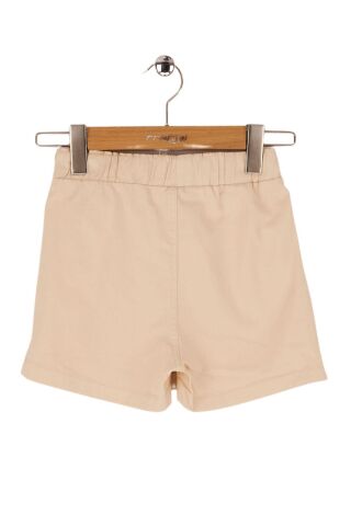 Mutlu Kids Fiyonk Detaylı Kız Çocuk Bebek Gabardin Şort Etek Bej - 5 Yaş