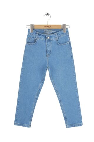 Mutlu Kids Kız Çocuk Mom Jeans BUZ MAVİ - 11 Yaş