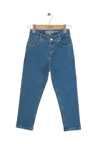 Mutlu Kids Kız Çocuk Mom Jeans BUZ MAVİ - 11 Yaş