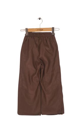 Mutlu Kids Kız Çocuk Jogger Deri Pantolon CAMEL - 9 Yaş