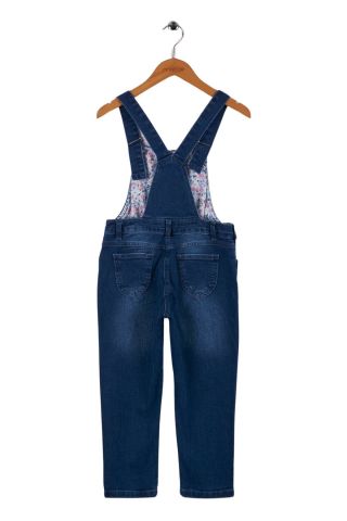 Mutlu Kids Kız Çocuk Kot Salopet Koyu Mavi - 6 Yaş