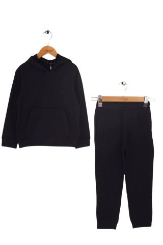 Mutlu Kapüşonlu 2'li Çocuk Sweatshirt Takım Lacivert - 11 Yaş