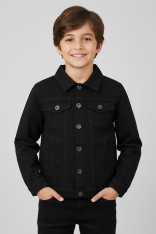 Mutlu Kids Erkek Çocuk Denim Ceket Siyah - 6 Yaş