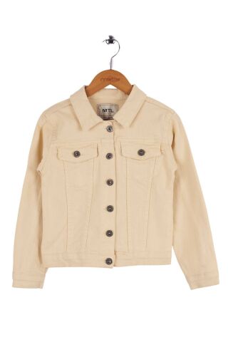 Mutlu Kids Kız Çocuk Denim Ceket Beyaz - 4 Yaş
