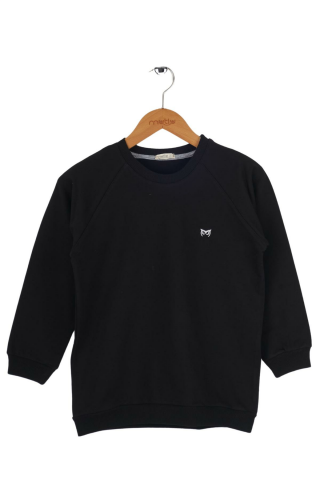Mutlu Kids Bisiklet Yaka Erkek Çocuk Sweatshirt Siyah - 10 Yaş