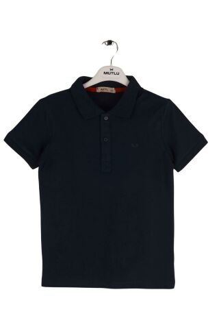 Mutlu Kids Polo Yaka Erkek Çocuk Tişört GRİ MELANJ - 8 Yaş
