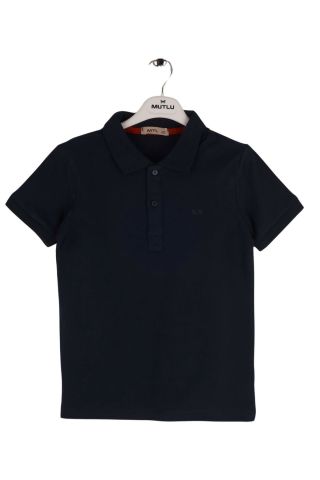 Mutlu Kids Polo Yaka Erkek Çocuk Tişört GRİ MELANJ - 8 Yaş