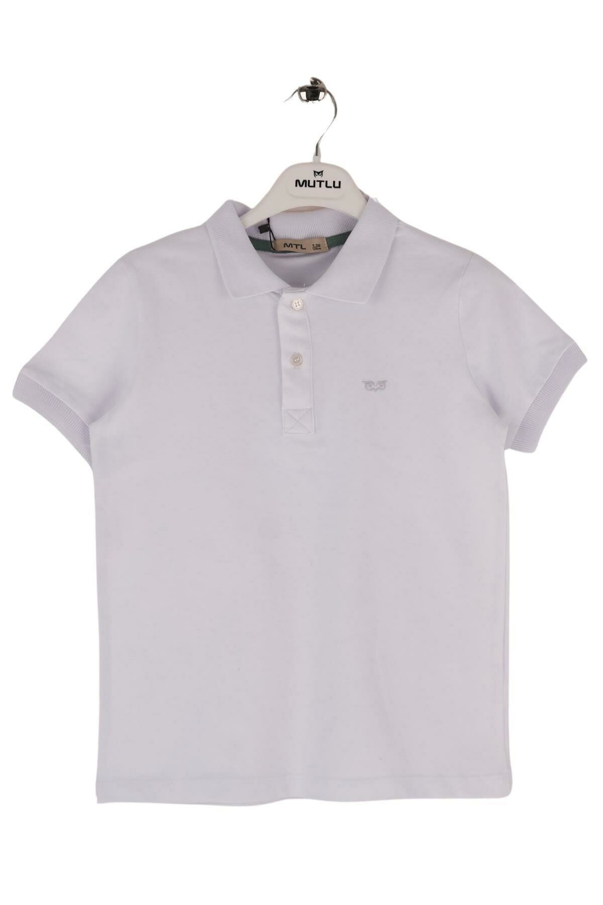 Mutlu Kids Polo Yaka Erkek Çocuk Tişört Beyaz - 5 Yaş