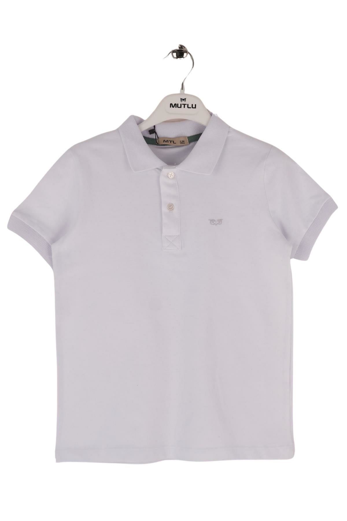Mutlu Kids Polo Yaka Erkek Çocuk Tişört Beyaz - 5 Yaş
