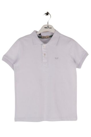 Mutlu Kids Polo Yaka Erkek Çocuk Tişört Beyaz - 5 Yaş