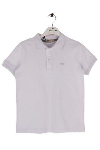 Mutlu Kids Polo Yaka Erkek Çocuk Tişört Beyaz - 5 Yaş