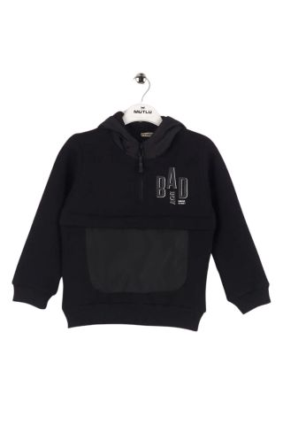 Mutlu Kids Kapüşonlu Fermuarlı Yaka Erkek Çocuk Sweatshirt Gri - 5 Yaş