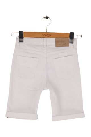 Mutlu Kids Erkek Çocuk Denim Şort Beyaz - 9 Yaş