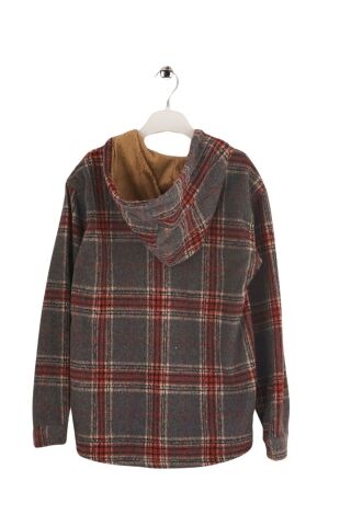 Mutlu Kids Kapüşonlu İçi Kürk Astarlı Erkek Çocuk Gömlek Gri - 12 Yaş