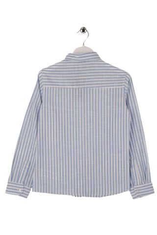 Mutlu Kids Çizgili Erkek Çocuk Gömlek İndigo - 6 Yaş