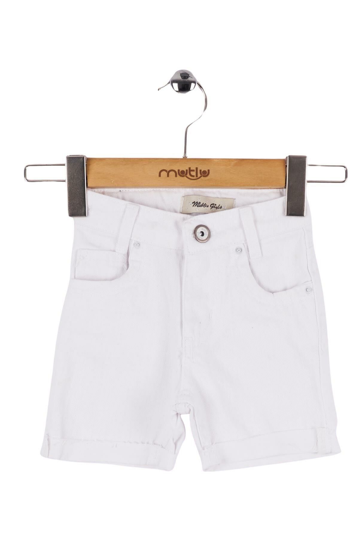 Mutlu Kids Basic Kız Çocuk Şort Beyaz - 15 Yaş