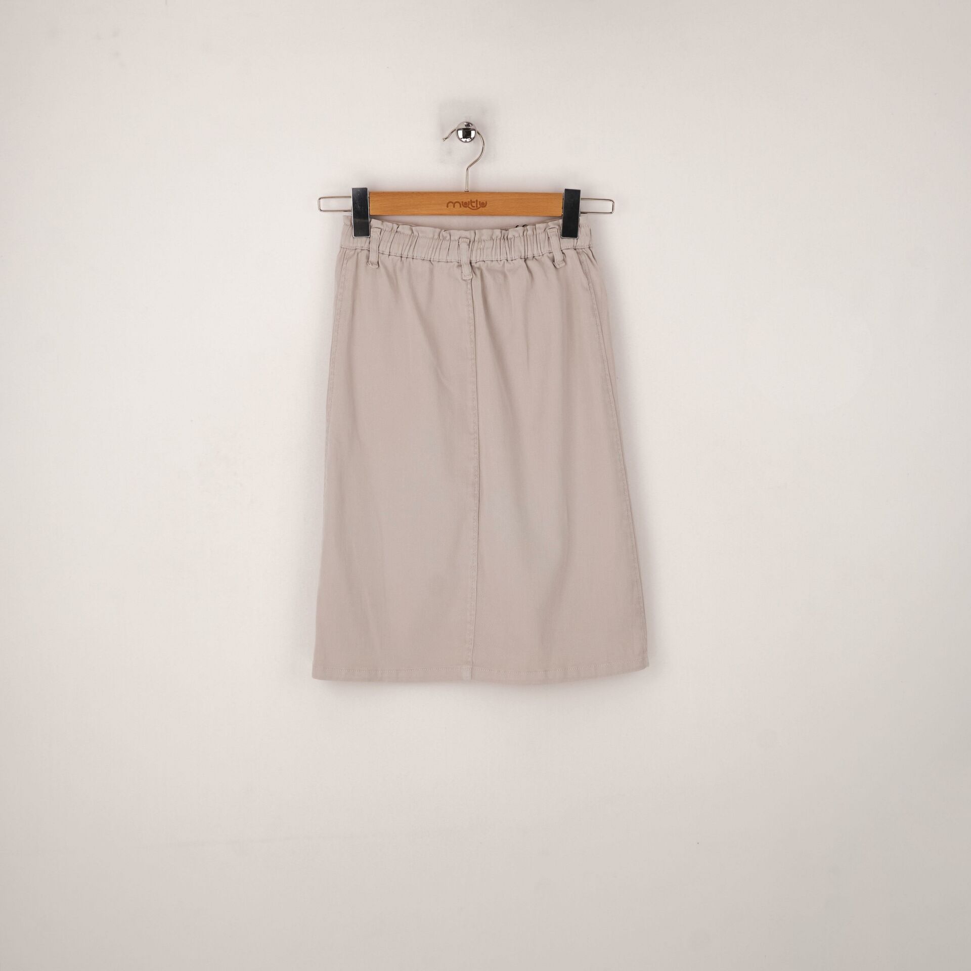 Mutlu Kids Önden Yırtrmaçlı ve Cepli Kız Çocuk Gabardin Etek TAŞ - 13 Yaş