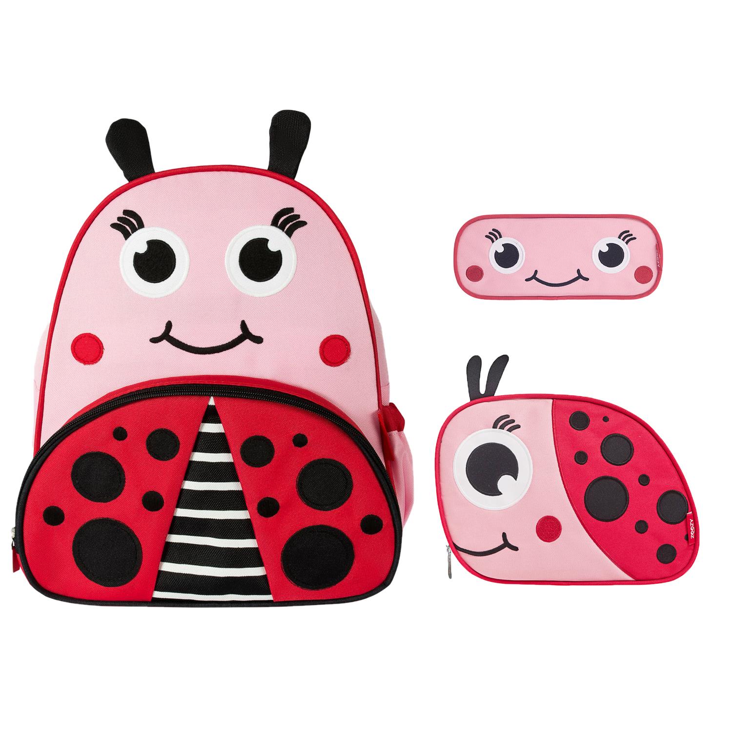 Ladybug Bag Set (backpack-lunch bag-pen holder)