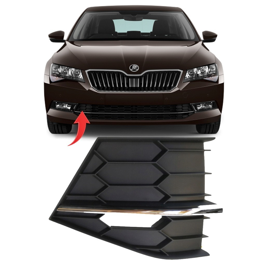 Skoda Superb B8 Sağ Tampon Kapağı Kromlu