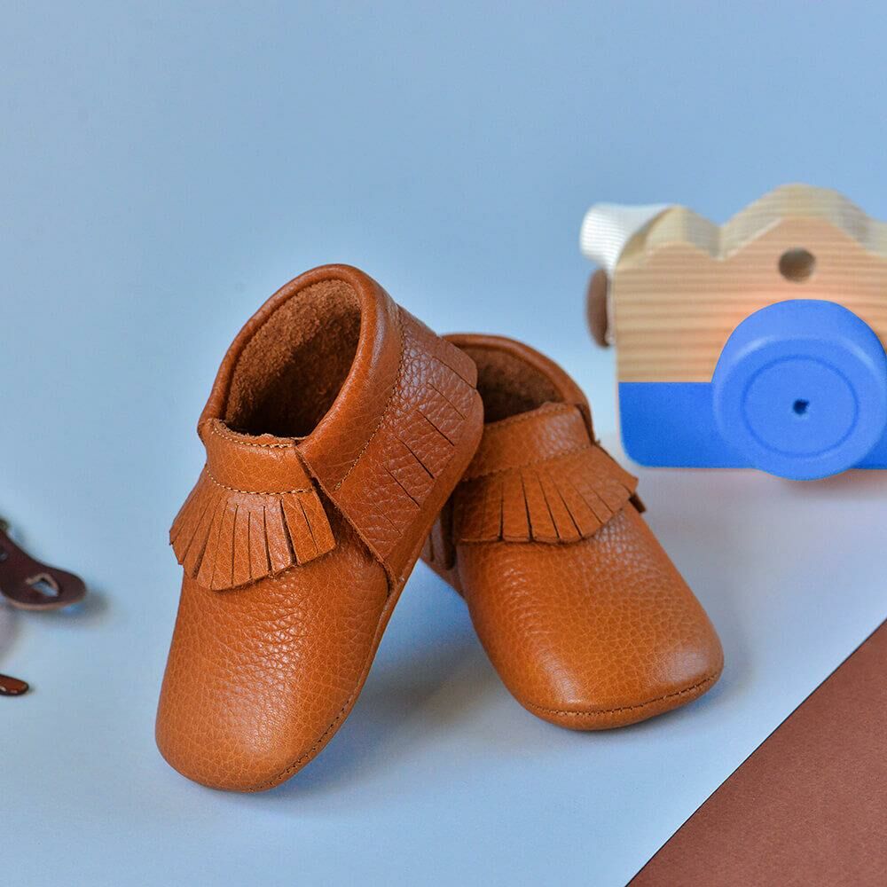 Hakiki Deri Anatomik Taban İlk Adım Ayakkabısı Kahverengi Püsküllü MKN.0125