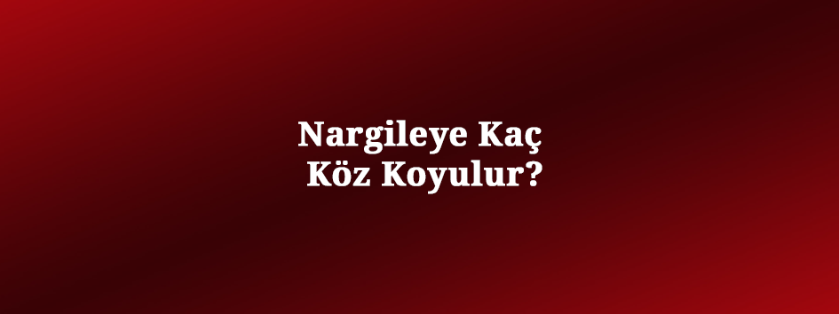 Nargileye Kaç Köz Koyulur?