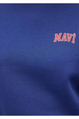 MAVİ LOGO KISA SWEATSHIRT KADIN LOGO T-SHIRT