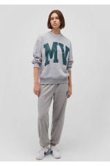 MAVİ BISIKLET YAKA LOGO SWEATSHIRT KADIN SWEATSHIRT