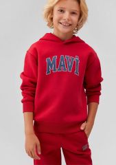 MAVİ MAVİ BASKILI KAPÜŞONLU SWEATSHIRT ERKEK ÇOCUK SWEATSHIRT