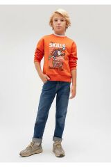 MAVİ TAZ BASKILI SWEATSHIRT ERKEK ÇOCUK SWEATSHIRT