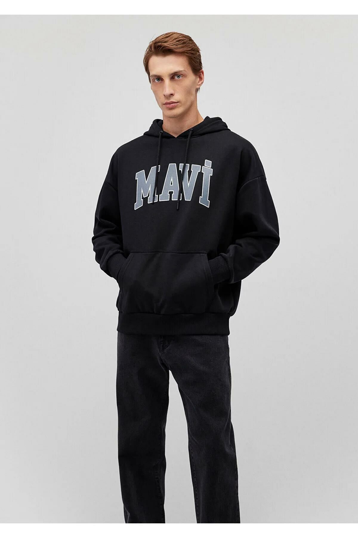 MAVİ MAVİ BASKILI SWEATSHIRT ERKEK HOODIE