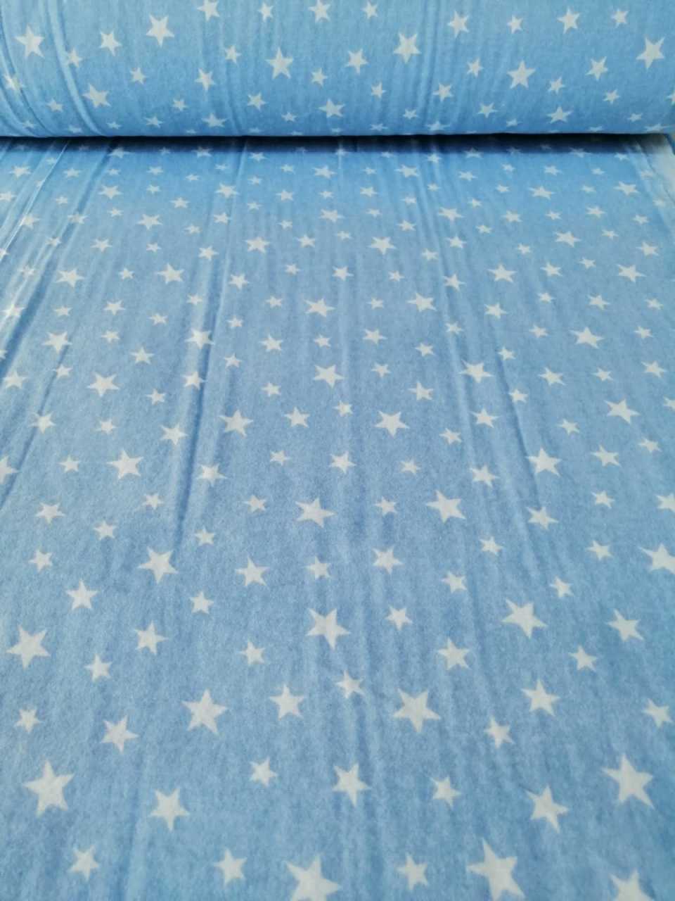 Küçük yıldızlar mavi pazen kumaş