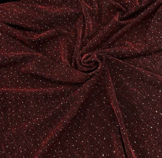 Bordo Taşlı Buzy Kumaş